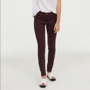 H&M Dark Burgundy Skinny Jeans